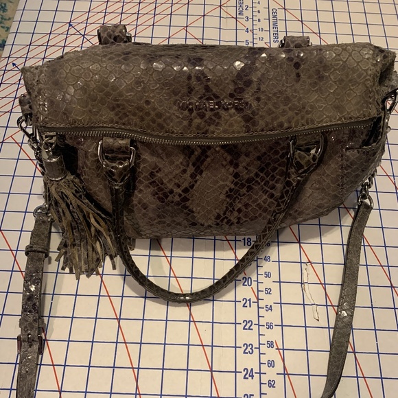 Michael Kors Handbags - Michael Kors Grey Python Satchel/Crossbody Bag